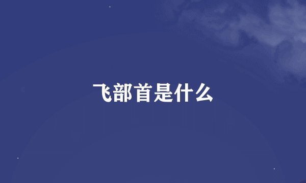 飞部首是什么