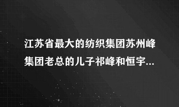 江苏省最大的纺织集团苏州峰集团老总的儿子祁峰和恒宇集团董事长陈雪华的女儿蒋晨结婚时出动了多少辆车