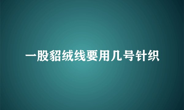 一股貂绒线要用几号针织