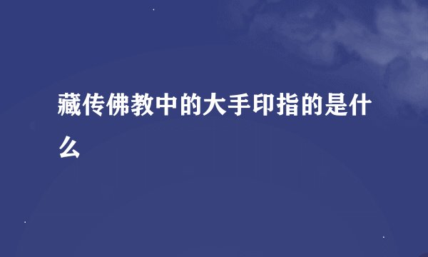藏传佛教中的大手印指的是什么