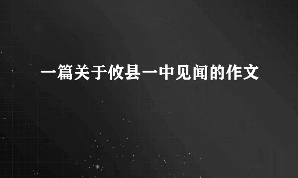 一篇关于攸县一中见闻的作文