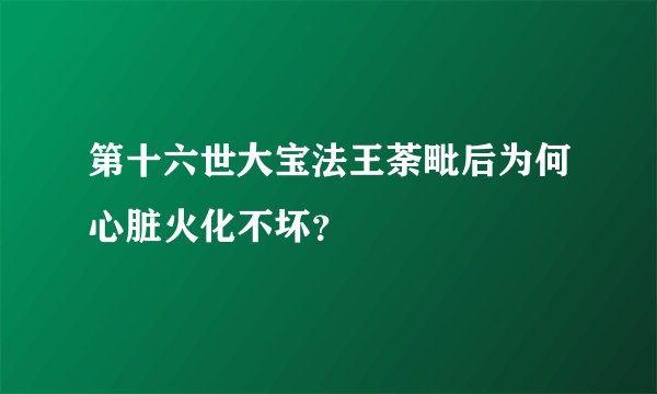 第十六世大宝法王荼毗后为何心脏火化不坏？