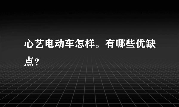 心艺电动车怎样。有哪些优缺点？