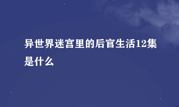 异世界迷宫里的后官生活12集是什么